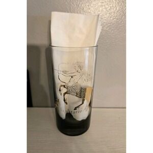 Vintage Sagittarius Zodiac Highball Glass‎ Smoked Gold The Archer Mid Century
